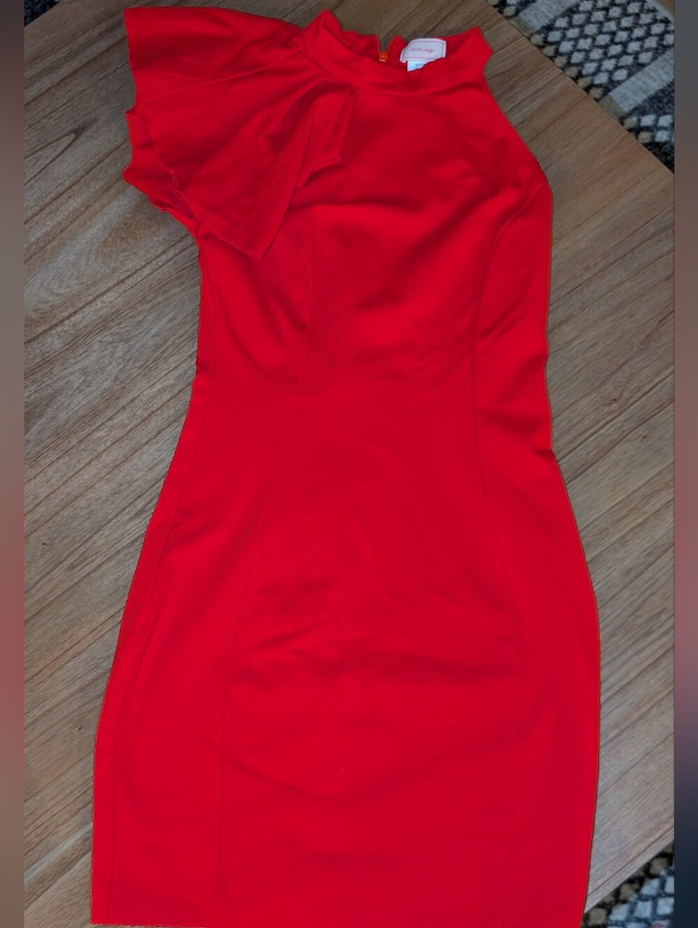 Red One-Shoulder Dress - Spandex Blend